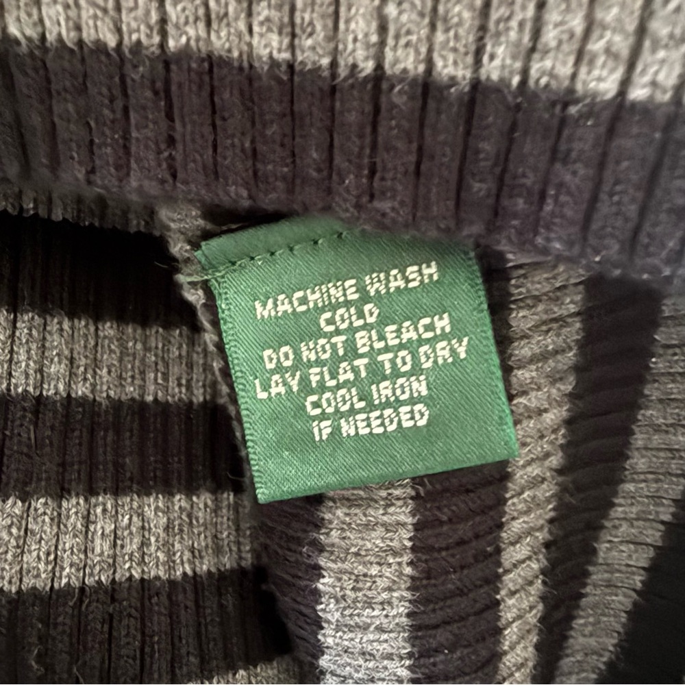 Ralph Lauren Black and Gray Striped Sweater - Picture 6 of 7